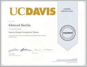 Cert Coursera-Essential Design Principles for Tableau 500h